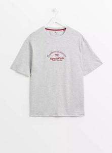 Tu Grey Marl Bordeaux Sports Club Mens T-Shirt