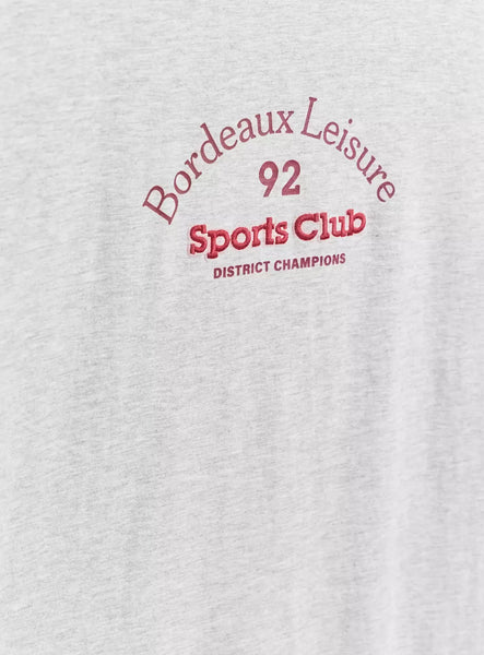 Tu Grey Marl Bordeaux Sports Club Mens T-Shirt