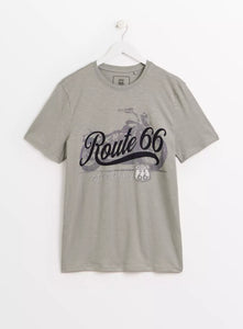 Tu Grey Route 66 Print Mens T-Shirt