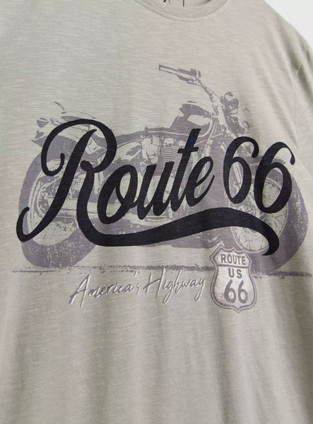 Tu Grey Route 66 Print Mens T-Shirt