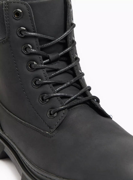 Tu Black Lace-Up Worker Mens Boots