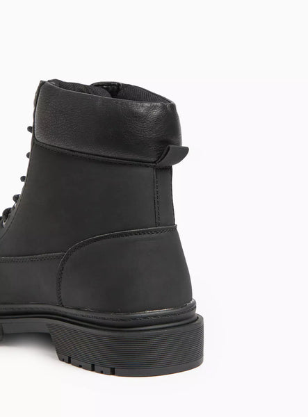 Tu Black Lace-Up Worker Mens Boots
