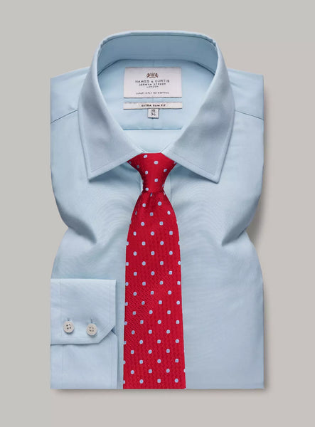 Hawes & Curtis Blue Poplin Extra Slim Mens Shirt