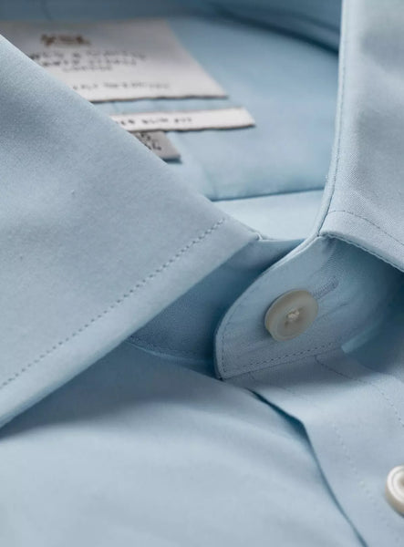 Hawes & Curtis Blue Poplin Extra Slim Mens Shirt