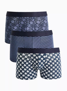 Tu 3 Pack  Blue Football Mens Boxers