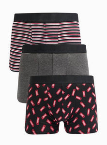 Tu 3 Pack  Stripe & Telephone Box Printed Mens Boxers