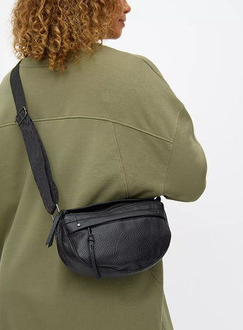 Tu Black Faux Leather Half Moon Camera Womens Bag