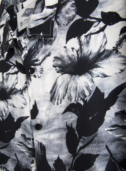 Union Works Monochrome Floral Printed Mens Shirt