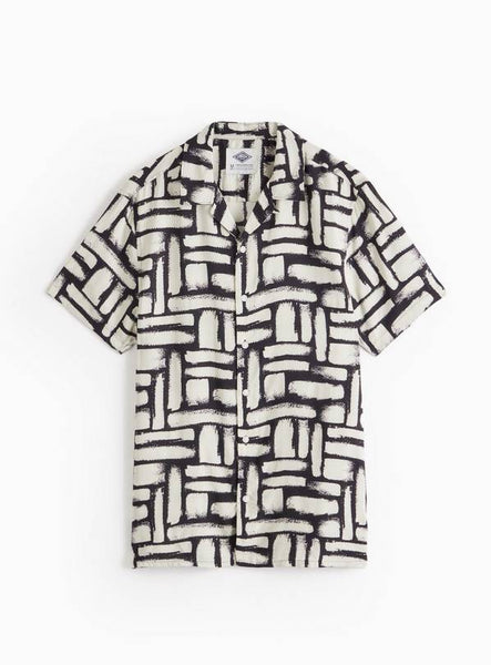 Union Works Monochrome Rectangle Printed Mens Shirt