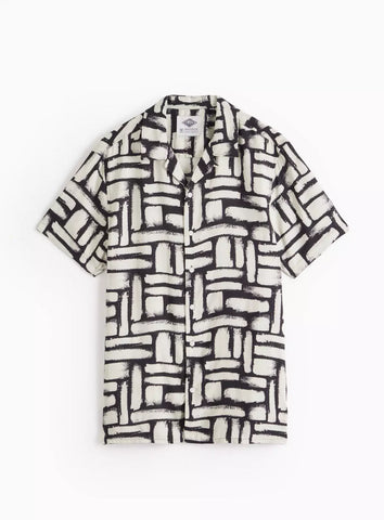 Union Works Monochrome Rectangle Printed Mens Shirt