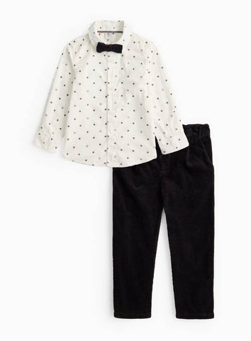 Tu Bow Tie, Shirt & Corduroy Trousers 3-Piece Younger Boys Set