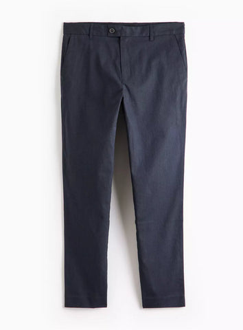 Tu Navy Herringbone Stretch Straight Leg Trousers