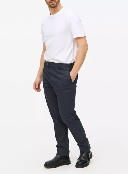 Tu Navy Herringbone Stretch Straight Leg Trousers