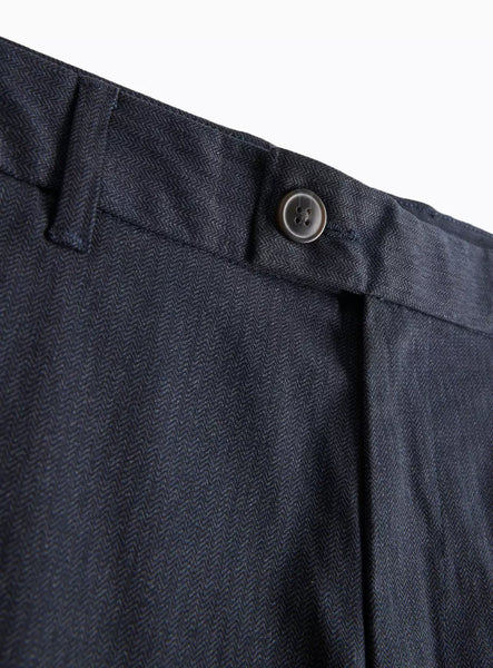 Tu Navy Herringbone Stretch Straight Leg Trousers