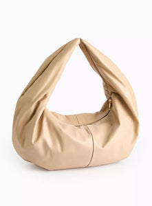 Tu Beige Faux Leather Slouch Half Moon Womens Bag