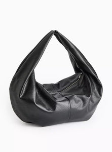Tu Black Faux Leather Slouch Half Moon Womens Bag