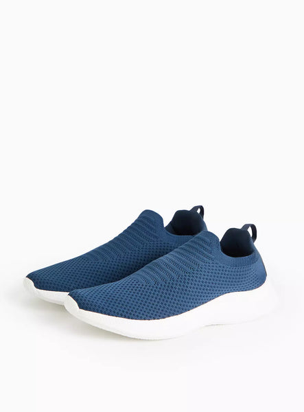 Tu Navy Knitted Mens Slip On Trainers