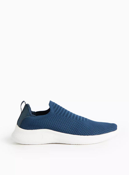 Tu Navy Knitted Mens Slip On Trainers