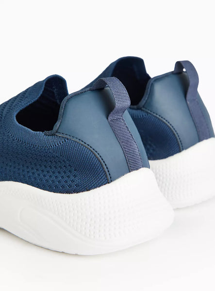 Tu Navy Knitted Mens Slip On Trainers