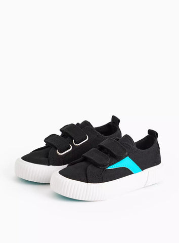 Tu Black Twin Strap Skater Younger Boys Shoe