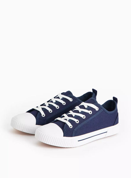 Tu Navy Eyelet Lace Trainers