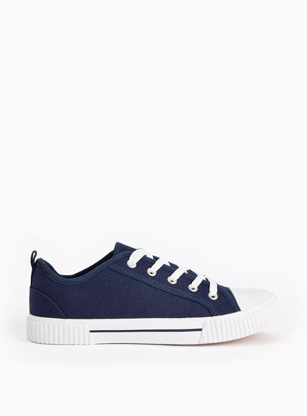 Tu Navy Eyelet Lace Trainers