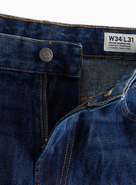 Union Works Dark Rinse Straight Leg Denim Jeans