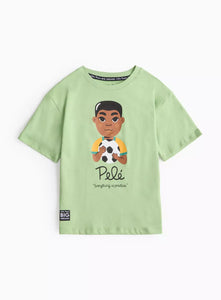 Tu Pelé Green Character Print Younger Boys T-Shirt