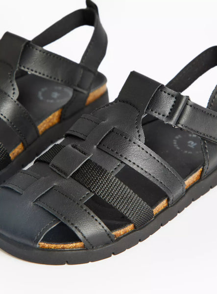 Tu Black Taped Fisherman Boys Sandals