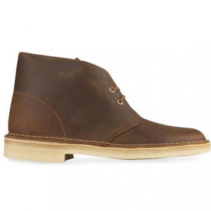 Clarks Boys Brown Beeswax Leather Desert Boots