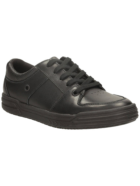 Clarks Chad Rail Lace Up Black Leather Boys School Shoes