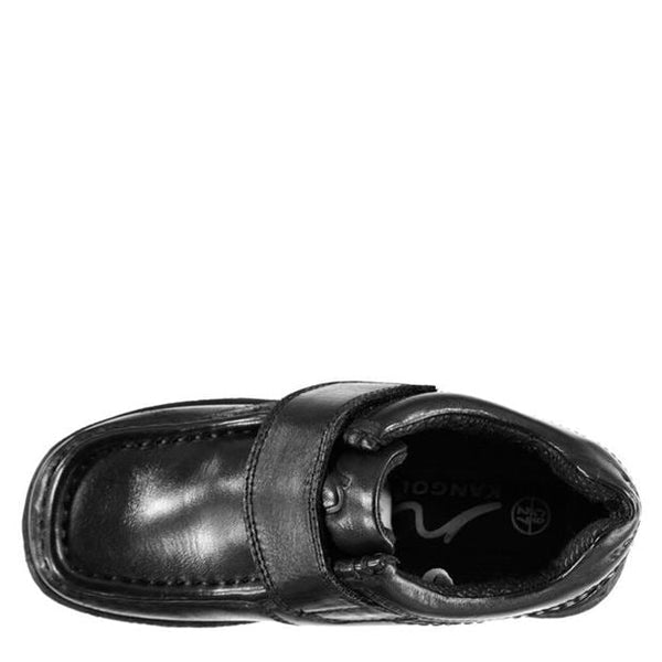 Kangol Black Leather Waltham Younger Boys Shoes - Stockpoint Apparel Outlet