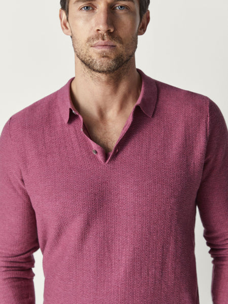 Massimo Dutti Polo-style Solo Style Textured Weave Mens Sweater - Stockpoint Apparel Outlet