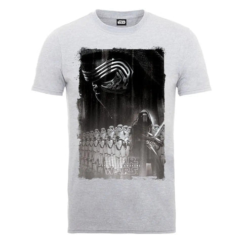 Star Wars The Force Awakens Heather Grey Kylo Ren Collage Poster Mens T-Shirt - Stockpoint Apparel Outlet