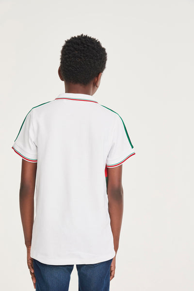 Next White Colourblock Older Boys Polo Shirt - Stockpoint Apparel Outlet