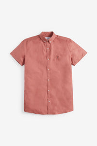 Next Pink Marl Stretch Oxford Mens Shirt - Stockpoint Apparel Outlet