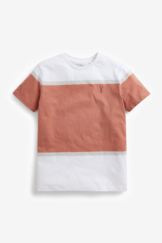 Next Coral Colourblock Older Boys T-Shirt - Stockpoint Apparel Outlet