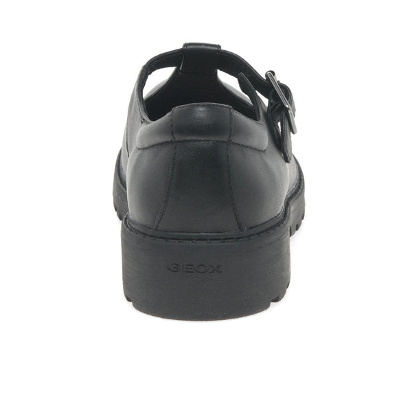 Geox J Casey Leather T-Bar Girls School Shoes - Stockpoint Apparel Outlet