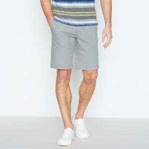 Mantaray Grey Ripstop Cotton Rich Flat Front Mens Shorts - Stockpoint Apparel Outlet
