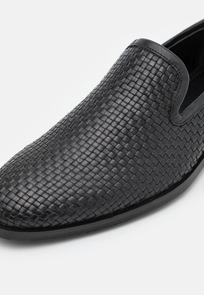 River Island Black Woven Mens Loafers - Stockpoint Apparel Outlet