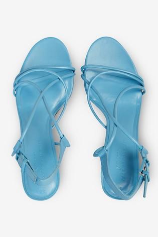 Next Blue Strappy Womens Sandals - Stockpoint Apparel Outlet