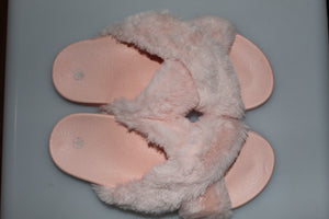 Girls/Ladies Long Fluffy Faux Fur Sliders/Slippers - Stockpoint Apparel Outlet