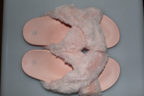 Girls/Ladies Long Fluffy Faux Fur Sliders/Slippers - Stockpoint Apparel Outlet