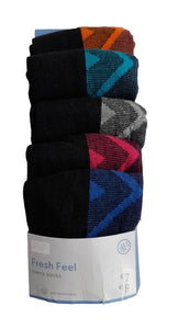 F&F 5 Pack DOTW Triangle Pattern Mens Socks - Stockpoint Apparel Outlet