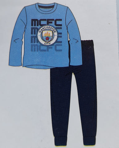 Manchester City MCFC Blue Older Boys Pyjamas - Stockpoint Apparel Outlet