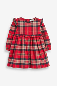 Next Red Check Frill Woven Baby Girls Dress - Stockpoint Apparel Outlet