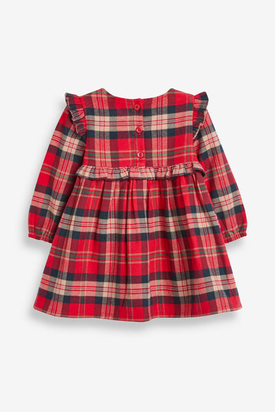 Next Red Check Frill Woven Baby Girls Dress - Stockpoint Apparel Outlet