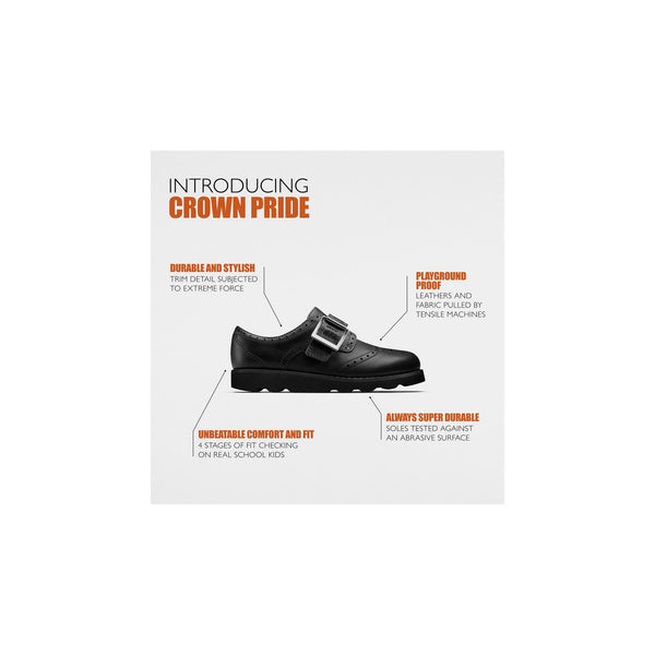 Girls Clark Crown Pride Black Patent Leather