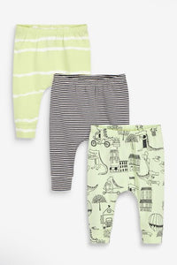Next 3 Pack Organic Cotton Dinosaur Baby Boys Leggings - Stockpoint Apparel Outlet
