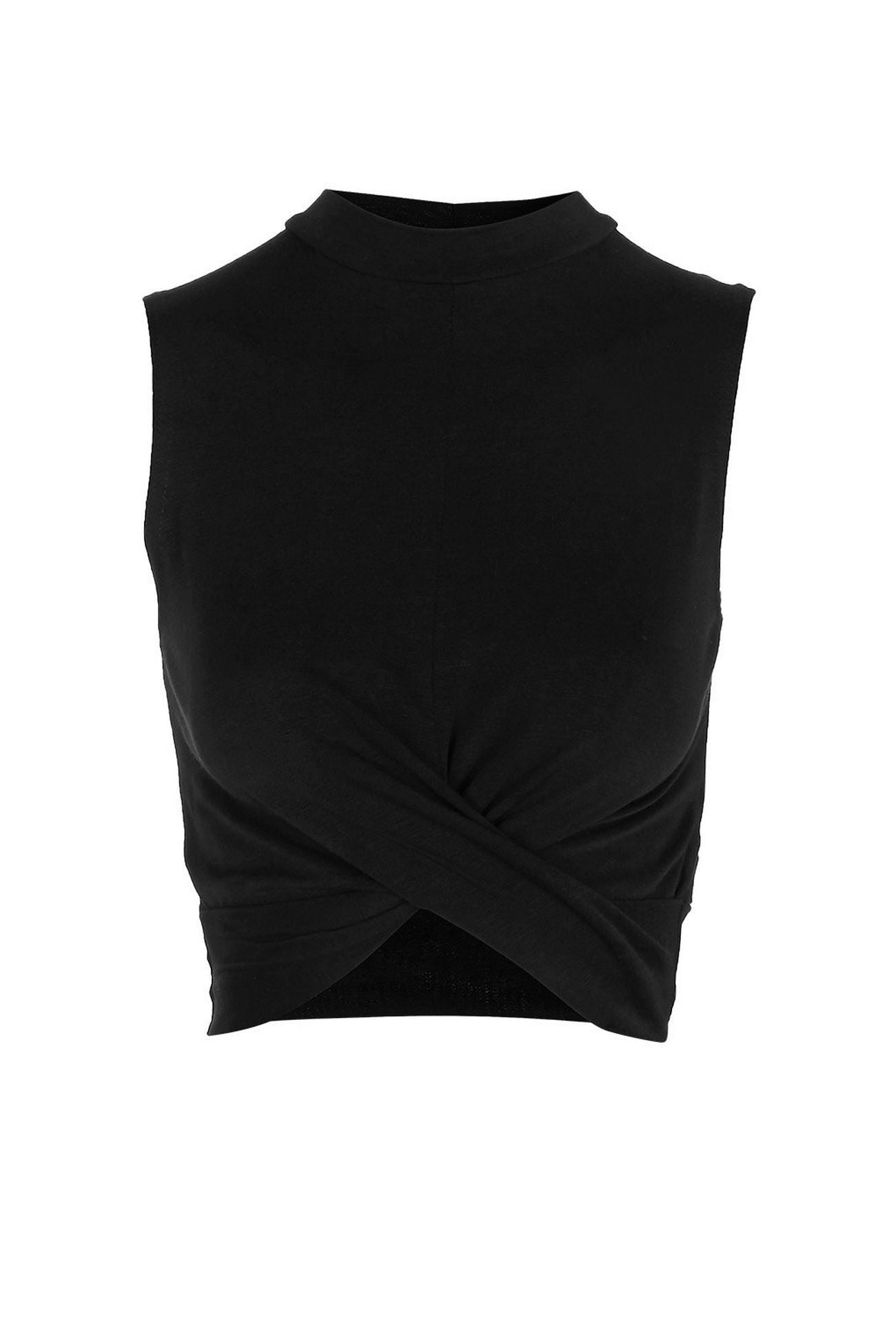 Topshop Petite Womens Black Twist Front Crop Top – Stockpoint Apparel Outlet
